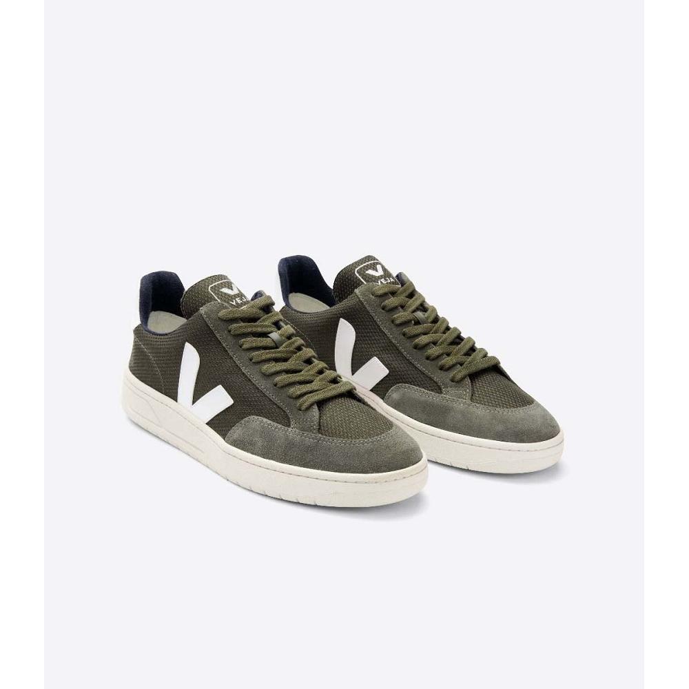 Veja V-12 B-MESH Sneakers Dames Olijfgroen | BE 672JPQ